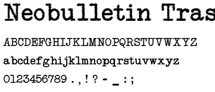 NeoBulletin Trash font